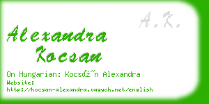 alexandra kocsan business card